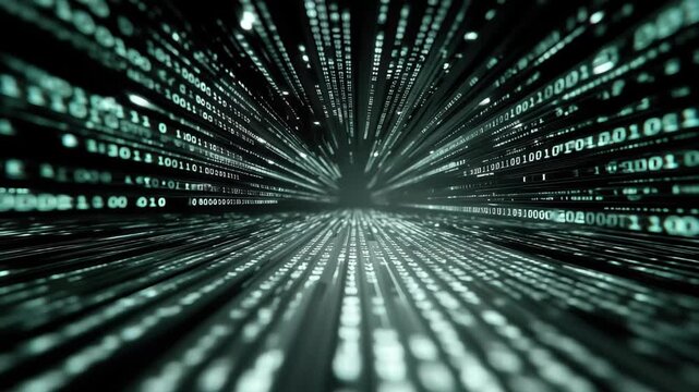 Digital Data Stream Tunnel Abstract Technology Background, 4k video footage