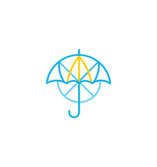 Umbrella icon graphic design element against black background