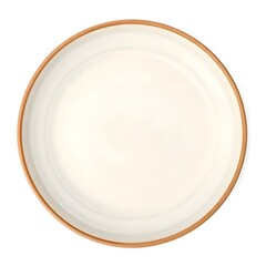Ceramic plate, isolated on white background, top view, eco-sustainable material