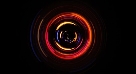 Swirling Red Orange and Blue Light Trails abstract