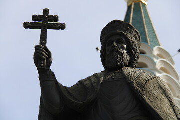 monument to Prince Vladimir and St. Sophia Cathedral in Samara