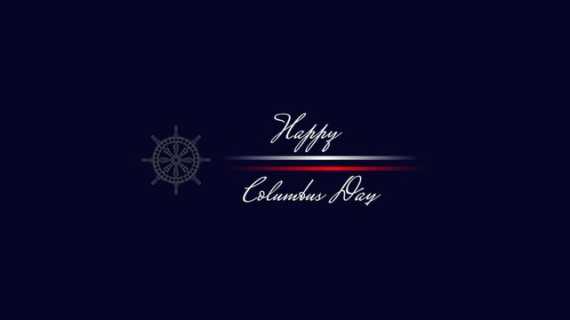 columbus day opening animation with ship and steer wheel suitable to place on content with that theme