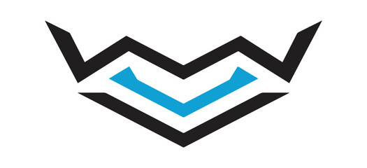 Abstract geometric vector design with blue and black contrast