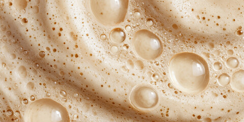 Macro Photography of Beige Retinol Cream Texture with Bubbles