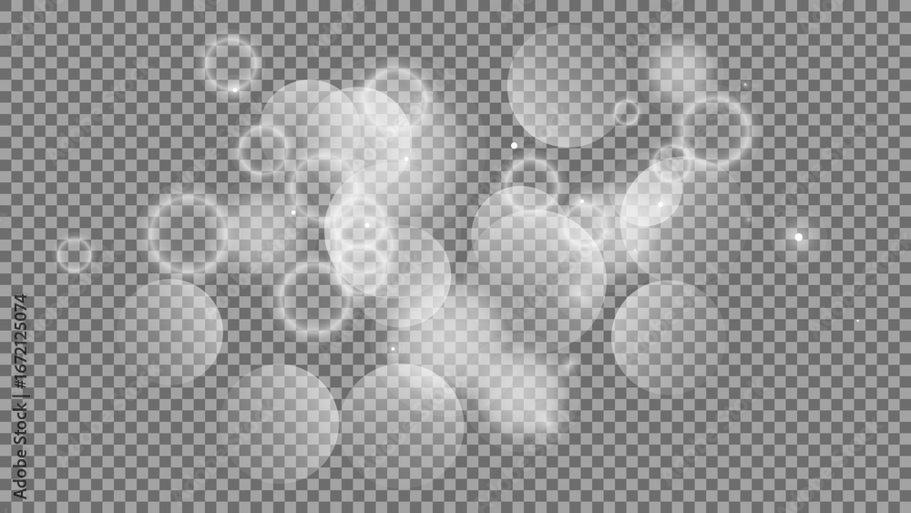 Poster bokeh circles on transparent background