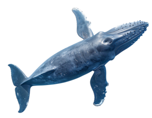 Top-Down View of Whale, isolated on transparent background PNG