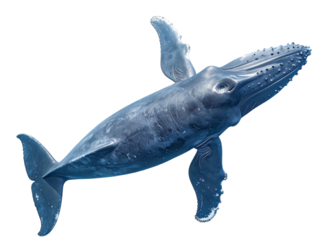Top-Down View of Whale, isolated on transparent background PNG - Powered by Adobe