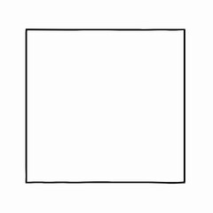 Simple Black Square Outline on White Background frame border