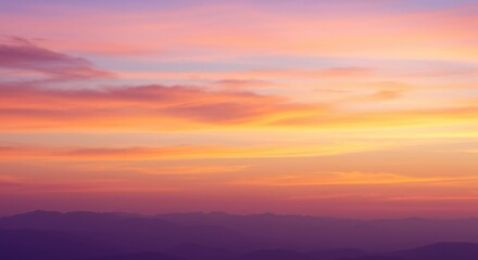 Soft Pastel Sky with Gradient Colors at Sunset