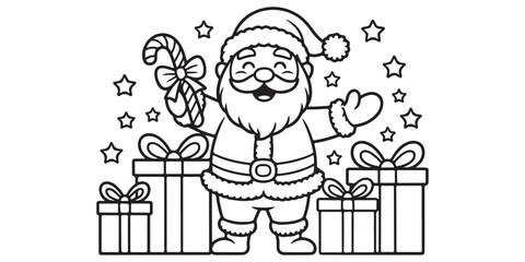 cute Santa Claus coloring page icon