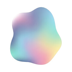 Abstract holographic blob isolated on transparent background for creative design