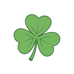 Fototapeta premium A simple, clean illustration of a green shamrock with three heart-shaped leaves and a stem.