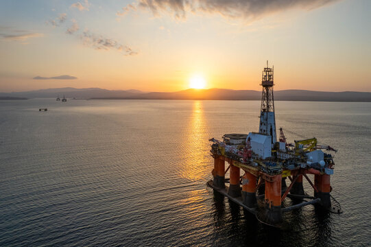 Bohrinsel im Cromarty Firth nahe Invergordon, Schottland	
