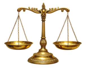 Classic Justice Balance Scale in Gold Finish
