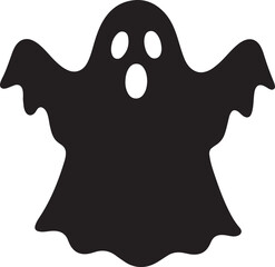Spooky ghost in sheet silhouette, perfect for Halloween, horror design, decorations, icons, and scary artwork.