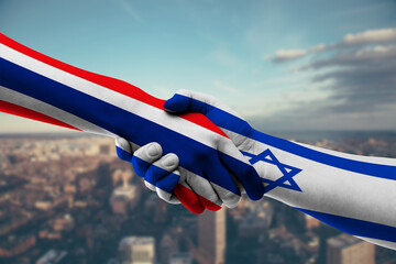 Shaking hands Thailand and Israel