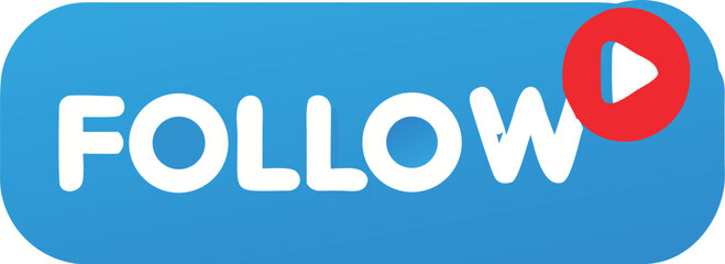 Abstract Follow Button geometric design with bold color accents