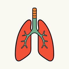 Human Lungs Anatomy Vector Illustration