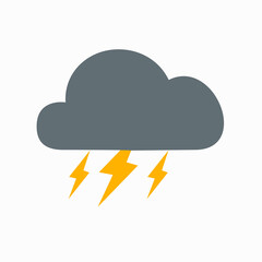 Thunderstorm Weather Forecast Icon, cloud thunder weather icon, thunderstorm icon, thunder cloud symbol, stormy weather logo