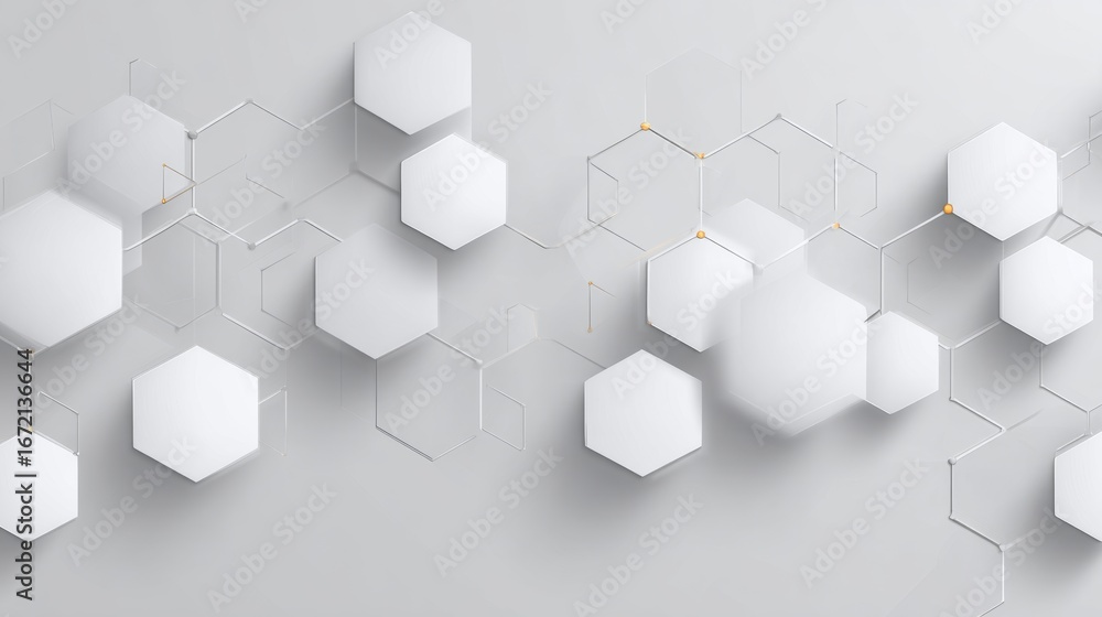 Aufkleber abstract hexagonal pattern on gray background representing molecular structure and genetic research,