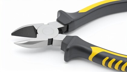 Precision side cutting pliers with insulated handles sharp cutting edges and rust resistant material isolated on white background essential electrician wire cutting tool
