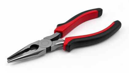 Fototapeta premium Precision side cutting pliers with insulated handles sharp cutting edges and rust resistant material isolated on white background essential electrician wire cutting tool 