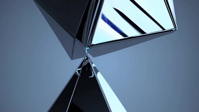 Artificial Intelligence Concept Visualization with Balancing Geometric Shapes in Digitally Generated Three-Dimensional Render