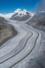 Blick vom Eggishorn auf Gro&szlig;er Aletschgletscher, Konkordiaplatz, M&ouml;nch, Trugberg und Eiger
