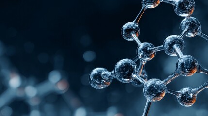 Futuristic science background with glowing dna strands, molecular structures, and abstract biotechnology elements for medical research, genetic engineering, and scientific innovation illustration