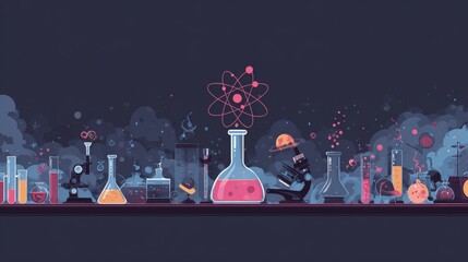 Futuristic science background with glowing dna strands, molecular structures, and abstract biotechnology elements for medical research, genetic engineering, and scientific innovation illustration