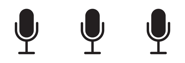 Microphone icon symbol collection.  mic symbol. Voice record mike icon. Voice icon audio symbol. karaoke sign and symbol. eps 10