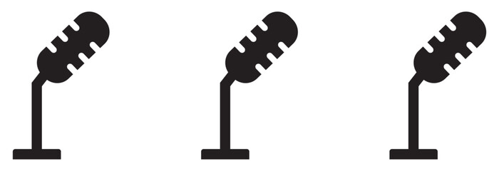 Microphone icon set. Different microphone collection. Vector. Studio Symbol collection. Voice icon symbol buttons. Vector illustration eps 10