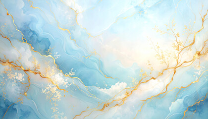 Silky Marble Gradient Background with Subtle Gold Veins — Copy Space