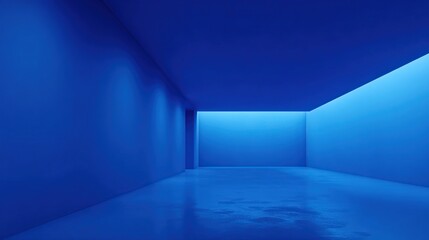 Fototapeta premium blue empty corridor