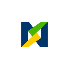 M letter logo monogram tech. marketing icon