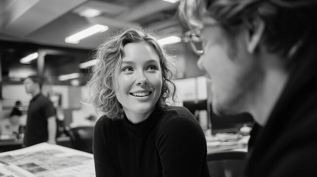 Coworkers enjoy a lively tabletop game break at the office during lunch