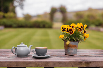 Afternoon tea. Rest in countryside cafe while exploring British countryside