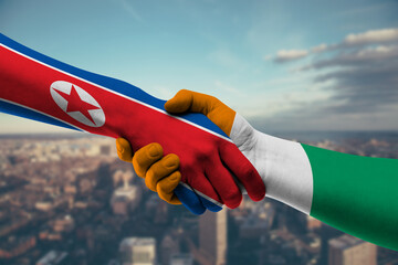 Shaking hands Northkorea and_Cote d’Ivoire