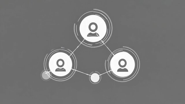 linear and solid icon design depicting network of three connected people, symbolizing community and teamwork