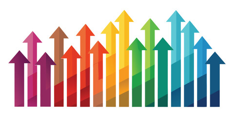 Colorful Upward Trending Arrows Representing Growth and Success finance