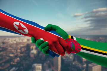Shaking hands Northkorea and_Dominica