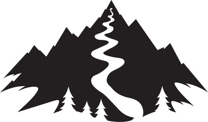 Fototapeta premium River Valley Mountain Silhouettes