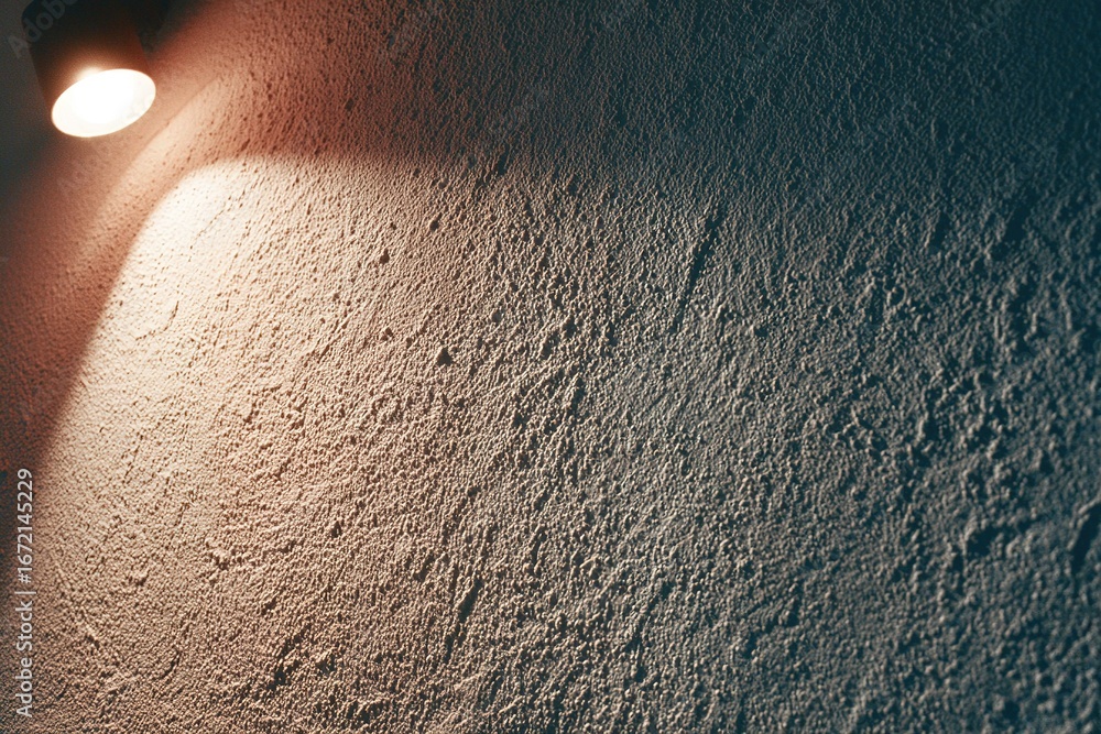 Poster wall texture illuminated by soft light showcasing intricate patterns during evening hours
