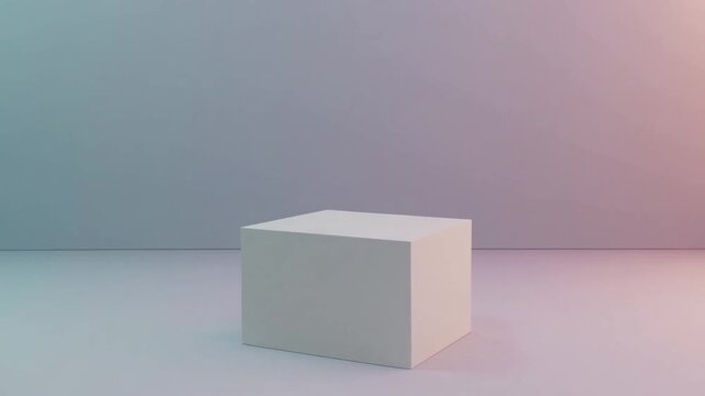 Minimalist White Square Display Pedestal for Cosmetic and Product Showcasing in Pastel Tones