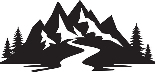 River Valley Mountain Silhouettes