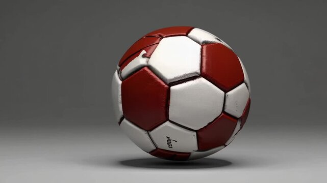 Three-Dimensional Illustration Of Leather Football Emblazoned With The National Flag Of Denmark