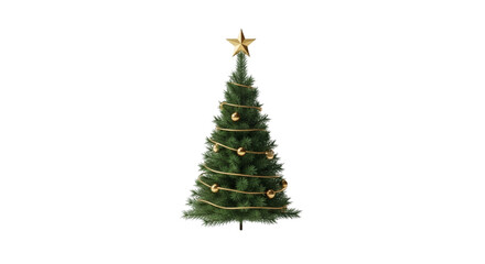 Fototapeta premium Decorated Christmas tree with gold ornaments on a black background