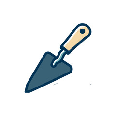 A close-up of a trowel resting on a clean surface, ready for construction or gardening tasks