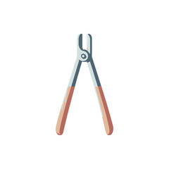 A pair of metallic pliers with wooden grips, isolated on a white background, ideal for DIY projects