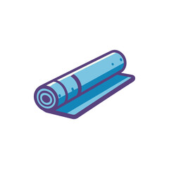 A rolled-up yoga mat resting on a flat surface, ideal for fitness activities and relaxation